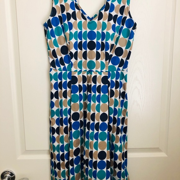 Banana Republic Polka Dot Fit Flare Stretch Dress Size 2 - Picture 1 of 7